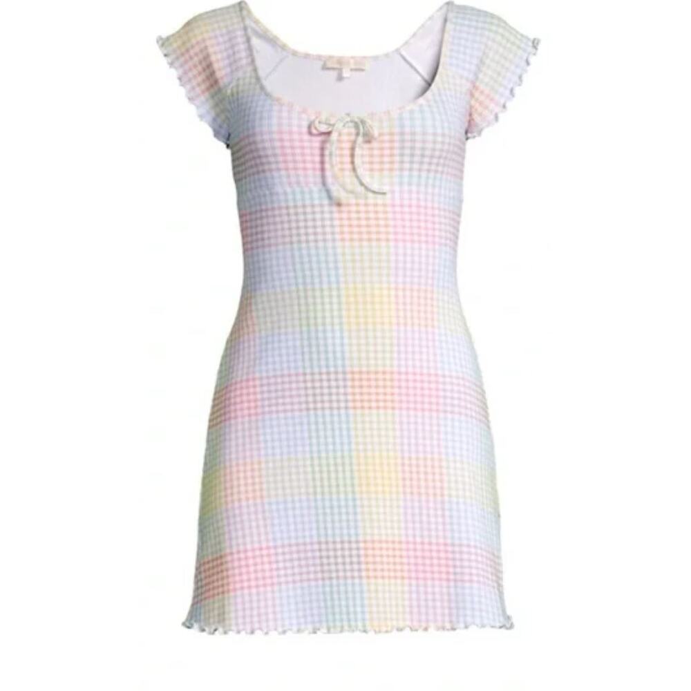 LoveShackFancy Pastel Rainbow Gingham Mini Dress - Picture 14 of 16